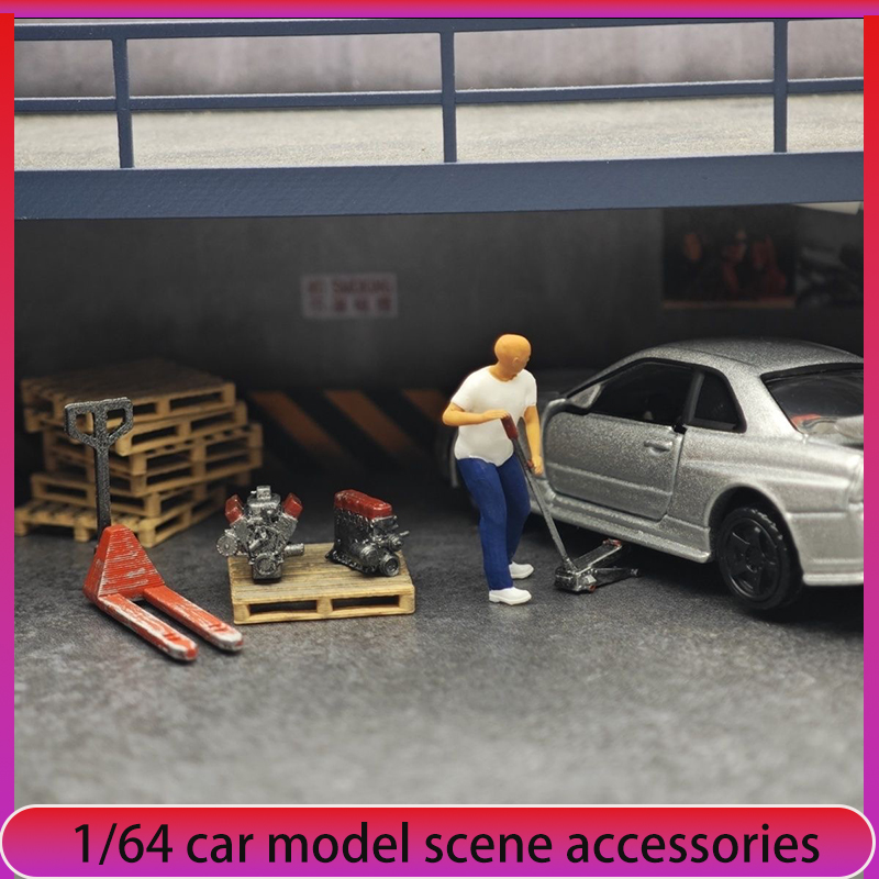 1:64 Car Model Repair Shop Sce - огляд і ціна Car Jack