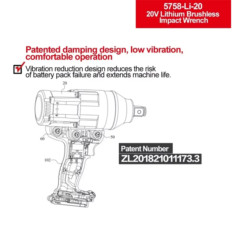 Devon 20V large torque three t - огляд і ціна Torque Wrench